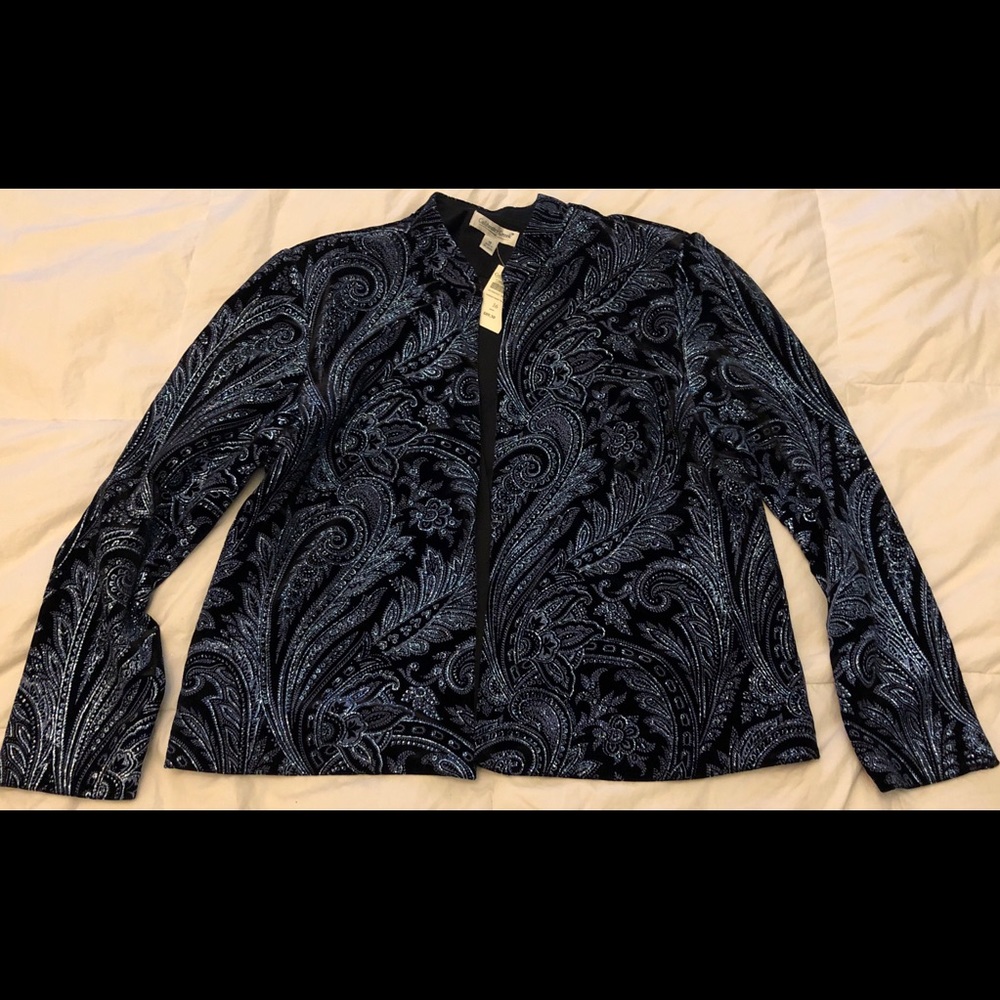 Coldwater Creek velvet sparkly jacket. Size 16 NWT